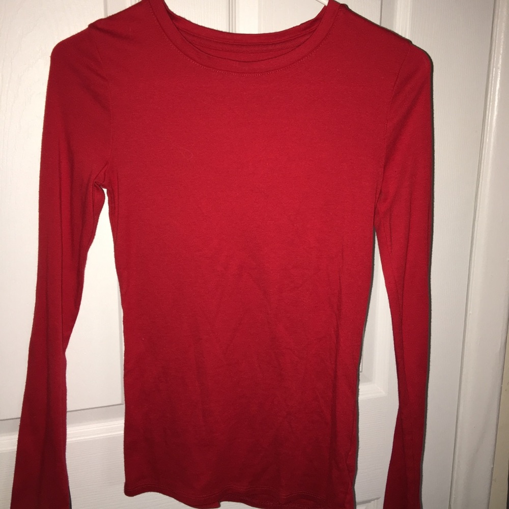 XS extra small long sleeve red shirt